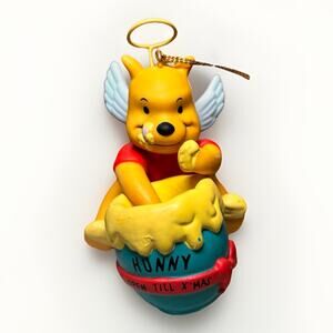 Disney Winnie the Pooh Angel Ornament Hunny Pot “Open Till X’Mas” DCA